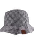 Checkered Pattern Terry Cloth C.C Bucket Hat KB004