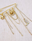 Western Charm Pin Brooch – Gold Safety Pin Style with Cowboy-Inspired Charms