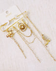 Western Charm Pin Brooch – Gold Safety Pin Style with Cowboy-Inspired Charms