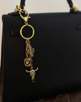 Western Bull Skull & Cactus Bag Charm