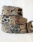 Wildroot Black Hand-Embroidered Wool Belt