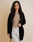 Cable Knit Open Front Cardigan