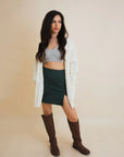 Cable Knit Open Front Cardigan