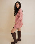 Cable Knit Open Front Cardigan