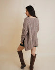 Cable Knit Open Front Cardigan