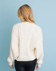 Chunky Cable Knit Cropped Cardigan