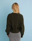 Chunky Cable Knit Cropped Cardigan