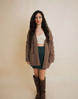 Dreamy Days Cable Knit Open Cardigan