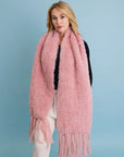 Bouclé Fringe Blanket Scarf