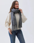 Classic Oversized Tassel Knit Scarf
