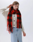 Classic Plaid Fringe Scarf
