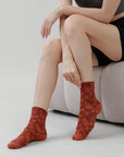 Cashew Print Crew Socks – Soft Patterned Women’s Socks