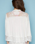POL Open Front Lace Detail Cardigan