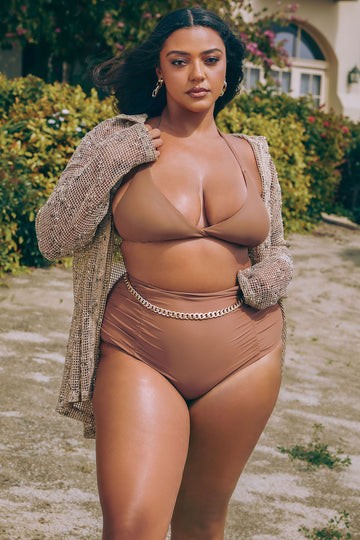 Two Piece High Waist with Ruched Front