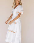 Sicily Embroidered Midi Dress - Sz Large Only