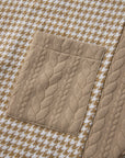 Houndstooth Colorblock Textured Patchwork Shacket