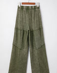Mineral Wash Tiered Drawstring Wide Leg Pants