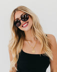 Amber Aviator Sunglasses