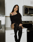 Lace-Trimmed Over-the-Knee Socks