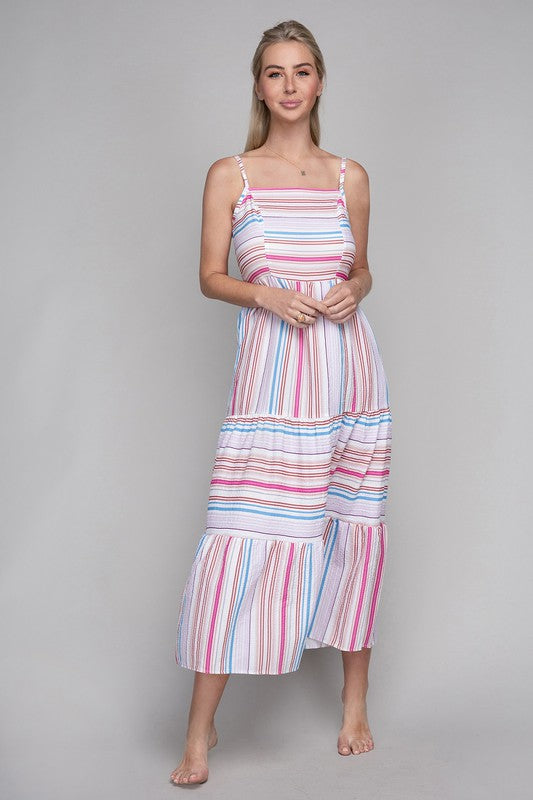 Striped Smocked Tiered Cami Dress – My Pampered Life Seattle