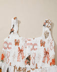 Western Horseshoe Smocked Sleeveless Midi Dress