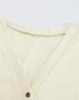 Solid Open-Front Buttoned Cardigan