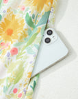 Floral Denim Tie Strap High Waist Maxi Dress