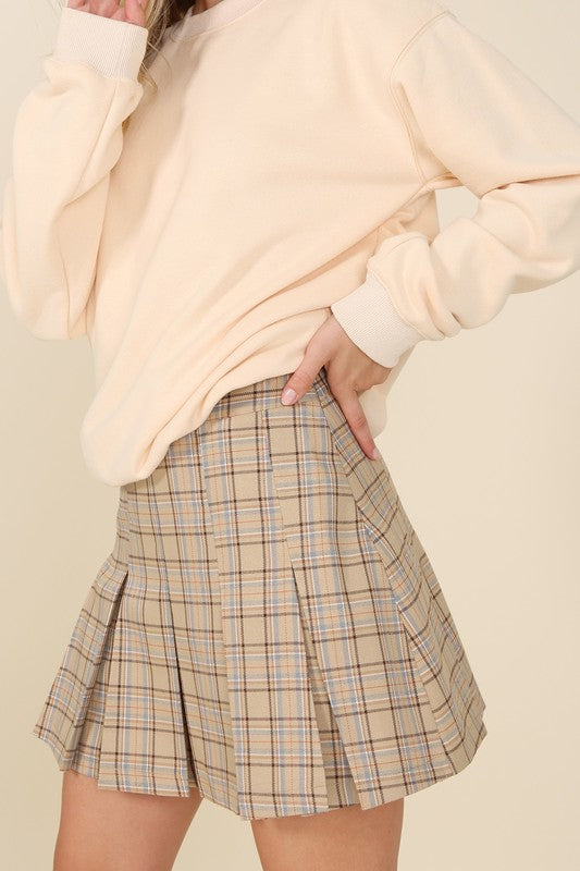 Plaid Pleated Mini Skirt - Online Only – My Pampered Life Seattle