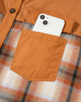 Plaid Patchwork Pocketed Ruffle Hem Shirt Dress