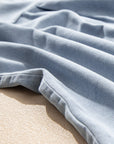 Chambray Ruffle Short Puff Sleeve Buttoned Shirt