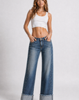 GJG Denim Venta Studded Low-Rise Cuffed Jeans