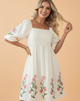 Floral Puff Sleeve Babydoll Dress