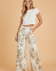 Floral Denim High Waist Wide Leg Jeans
