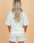 Floral Short Sleeve & Elastic Waist Short Sets