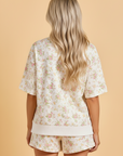 Floral Short Sleeve & Elastic Waist Short Sets
