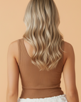 Ribbed Knit Sweet Lace Hem Tank Top