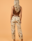 Floral Retro Denim Ankle Barrel Jeans