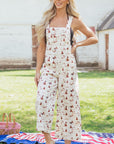 Western Adjustable Buttoned Strap Dungaree Jumpsuit