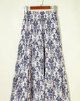 Boho Floral Tiered Maxi Skirt Split