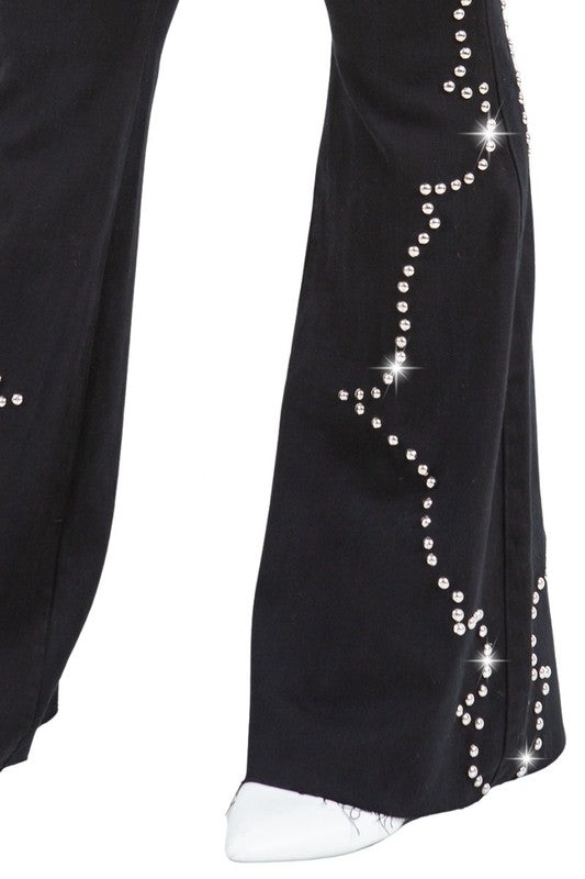 GJG Denim Santa Fe Bell Bottom in Black- Inseam 30