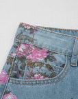 Floral Denim Wide Leg Jeans