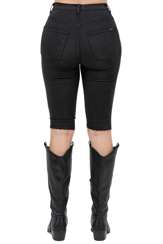 GJG Denim Rodeo Capri Short in Black