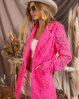 BiBi Single-Breasted Long Sleeve Lace Blazer