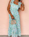 Floral Lace Tied-Strap Empire Waist Maxi Dress