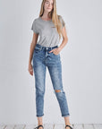 Artemis Vintage | Aubree High Rise Stretch Distressed Mom Jeans - My Pampered Life Seattle