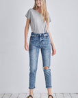 Artemis Vintage | Aubree High Rise Stretch Distressed Mom Jeans - My Pampered Life Seattle