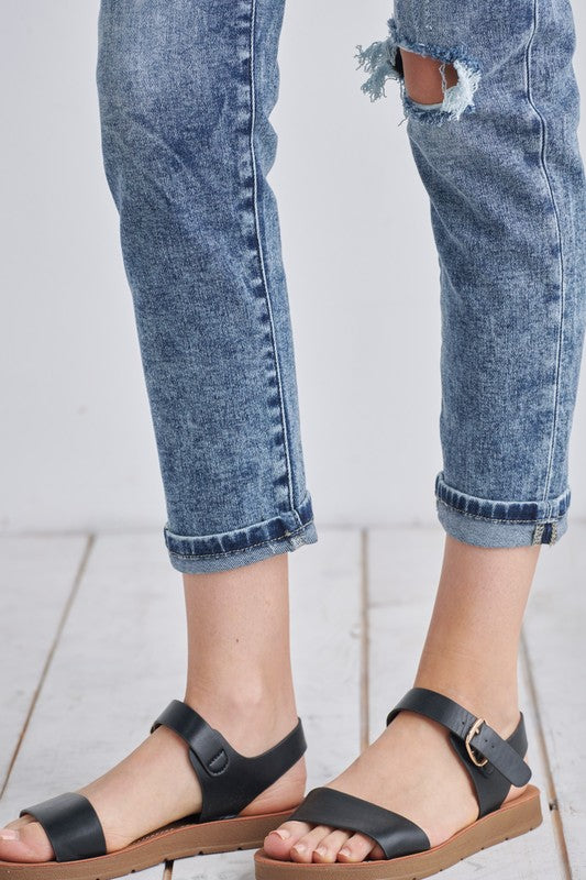 Artemis Vintage | Aubree High Rise Stretch Distressed Mom Jeans