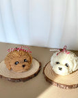 Cute Puppy Sculpture Candle – Hand-Poured Soy Wax | Ivory, Brown & Pink