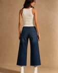 GJG Denim Sunday Low-Rise Wide-Leg Crop Jeans — Monterey Wash