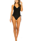 Classic Baywatch Style One Piece with Crossed Back